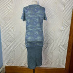 Monrow Camo Tee Shirt Dress Succulent Green Short‎ Sleeve Ruched Size US Small Photo 6