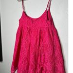 LOUNA Pink Lace Empire Waist Scoop Neck Lace Detail Babydoll Mini Dress Size M Size M Photo 10