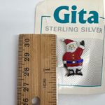 Gita Sterling Silver Santa Claus Christmas Enamel Lapel Pin Brooch Nordstrom New Red Photo 3