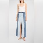 Alice + Olivia NWT Rye Low-Rise Two-Tone Denim Maxi Skirt Sz 25 $375 Photo 2