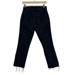 frame denim Frame Black High Waisted Frayed Hem Straight Leg Jeans Photo 3