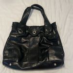 Perlina large black leather handbag 3 inside 1 outside zip pockets EUC Photo 1