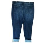 Chico's so slimming GF slim leg ankle Dark Blue Denim Jeans with pearl cuffs Photo 4