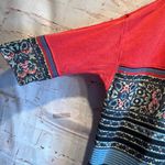 Free People  stepping out dress tunic top 3/4 raglan sleeves large striped pink Photo 4