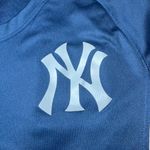 New York Yankees Shirt Womens Large Blue White Sports VNeck Athletic MLB Basebal Photo 3