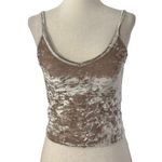 Kimchi Blue  Beige Velvet Sleeveless Crop Top Women's Size Small | 50-23 Photo 0