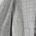 Eileen Fisher  Linen Blend Open Front Jacket Cardigan Gray Check S/P Neutral Photo 4