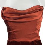 Oh Polly NEW  Silk Satin Brown Strapless Cowl Cocktail Tube Mini Sheath Dress 8 Photo 0