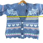 Vintage Heartworks L Crochet Cardigan Sweater Pastel Grannycore Cutesy Kawaii Blue Size L Photo 7