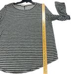 Ann Taylor Loft Women’s Shirt XL Black White Striped Long Sleeve Round Neck Photo 4