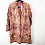 Soft Surroundings Suede Multicolored Long Sleeves Lined Tapestry Jacket Medium Photo 8