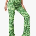 Green Tie Dye Flare Pants Size M Photo 0