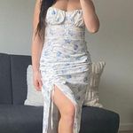 Midi Floral Dress With Side Slit Multi Size 6 Photo 3