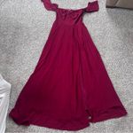 Lulus Lulu’s Absolute Romance Burgundy Off-the-Shoulder Maxi Dress Bridesmaid Formal Photo 1