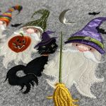 Indigo Soul women’s size 3XL Halloween Gnomes cat bats hats Hacci grey Tunic Top Gray Photo 4