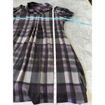 JH Collectibles Purple Plaid Cowl Neck Short Sleeves KneeLength Plaid Dress XL Gray Photo 7