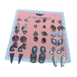 18 Pair Pierced Earring Set Western Pearl Geometric Shape Animals Photo 0