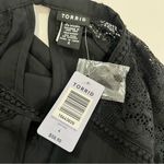 Torrid Chiffon Keyhole Neck Lace Shoulder Bell Sleeves Size 4 Top Photo 7