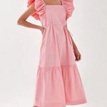 Love Bonito Ruffle Sleeve Midi Dress size 6 100% cotton Pink Size M Photo 0