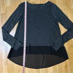 BCBG Max Azria Lace Panel Black Long Sleeve Shirt S Knit Top  Women Blouse Photo 6