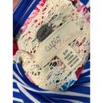 cupio  Women's Striped Scoop Neck Cold Shoulder Shift Dress Blue & White Small Photo 5