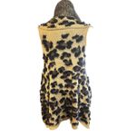 Leopard‎ Print Sleeveless Cardigan Duster Sweater Vest Open Front Animal Print Brown Photo 3