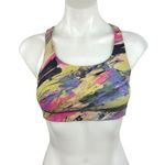 Lululemon Multicolor Yellow Tie Dye Marble Criss Cross Sports Bra Crop Top S Photo 0