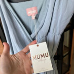 Show Me Your Mumu bridesmaids dress long maxi steel dusty blue wrap tie liz Photo 2