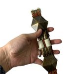 Vintage 80s boho leather metal beaded waist belt Brown Photo 5