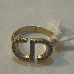 Christian Dior Petit CD Ring Gold-Finish Metal and Blue Crystals Size L Photo 6