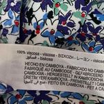 ZARA  Blue Floral Smocked V Neck Sleeveless Cami Camisole Slit Sheath Midi Dress Photo 9