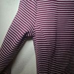 Duluth Trading Co Women's XS Burgundy White Stripe‎ Boat Neck Long Sleeve Dress Purple Photo 1