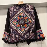 Billabong Hippie Boho Indie Colorful Textured Fringe Blazer Jacket Size Medium Photo 13