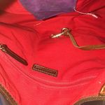 Dooney & Bourke DOONEY BURKE Purple Suede Brown Leather Top Handle Shoulder Bag Hobo Photo 12