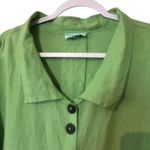 Habitat Tunic Top Green 100% Linen Preshrunk USA XL Minimalist Casual Coastal Photo 2