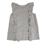 Madewell Sweater Vest Ruffled Cotton in Heather Seagull size XXS Photo 2