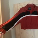 Hollister Retro Striped Baggy Cropped Zip Up Hoodie Sweatshirt Jacket Large Photo 2