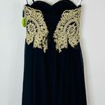 Windsor  Women's Black Gold Strapless Dress Size Small Prom Homecoming Party Photo 7