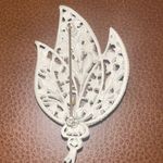 Large White and Black Rhinestone Leaf Brooch, Sparkling Black Rhinestones brooch Photo 1