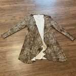 Carmen Marc Valvo  Open Front Leopard Print Cardigan Medium Black Tan Cream Photo 6