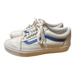 Vans Old Skool Leather White/Blue Stripe Sneakers Women’s 9 / Men’s 7.5. Photo 3