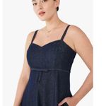 Kate Spade Dark Blue Denim Bow-waist Full Skirt Dress Womens sz. 14 Photo 1