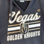 Majestic VGK Vegas Golden Knights Hockey Gray/Black Hooded Sweatshirt Size Large GUC Photo 2