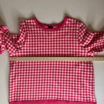 Talbots  Pink Gingham Print Sweatshirt Sz 2X Pullover‎ Long Sleeve Preppy Plus Photo 9