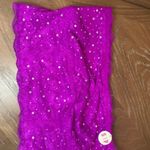 Purple Lace Strapless Bandeau Top With Rhinestone Accents S/P New With Tags Photo 3