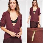 Free People 100% Cashmere School Boy Womens Size M Cardigan Dark Academia Cozy Photo 1
