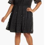 Eloquii Black Embroidered Fit & Flare Dress Size 20 Photo 0