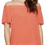 1. State  Coral Off Shoulder Blouse Photo 0