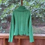J.O.A. Just One Answer Women's Green Cable Knit Turtleneck Sweater Size L Size L Photo 1