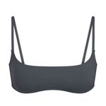 SKIMS Signature Swim Micro Scoop Bikini Top Gunmetal Size Large Photo 0